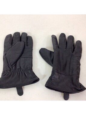 Black Leather Driving Gloves Womens M/L New